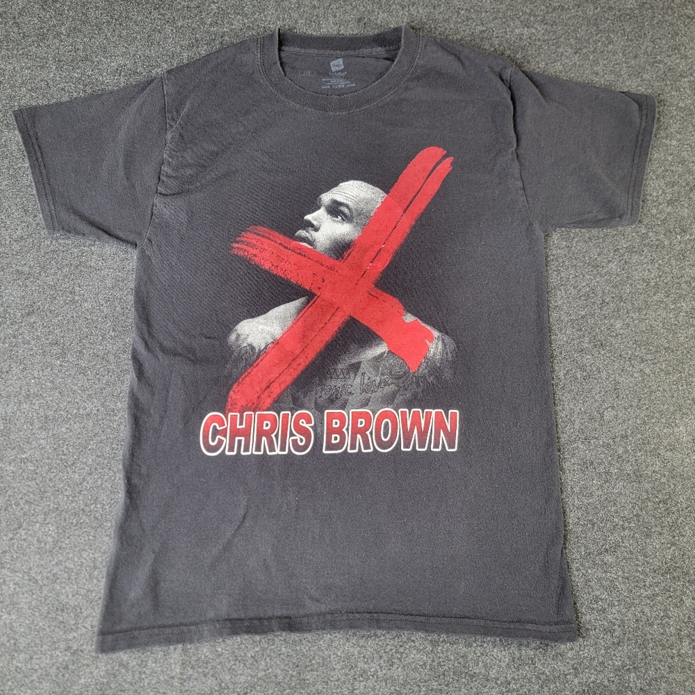 Chris Brown August Alsina Tour T Shirt Men's Size Small 2014 Tour Black Red